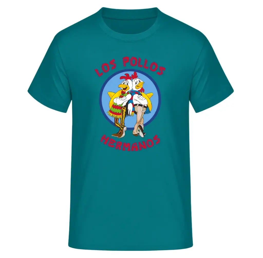 T-SHIRT - LOS POLLOS HERMANOS (XS, Bleu Diva, Homme)