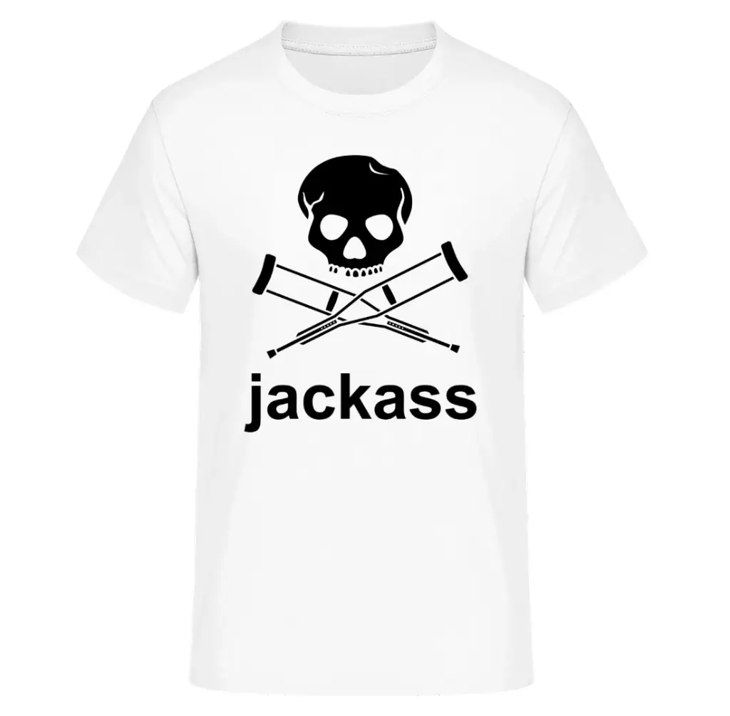 T-SHIRT - JACKASS (XS, Blanc)