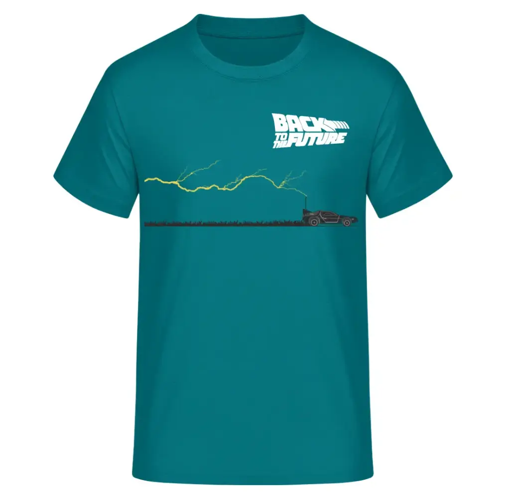 T-SHIRT - BACK TO THE FUTURE - THUNDER (XS, Bleu Diva)